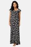 Naiduhall Cotton Full Length Nightdress - Black Print — thumbnail 1